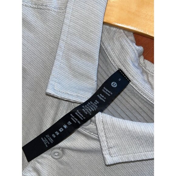 Lululemon Mens Gray Polo Shirt Size S small - Picture 6 of 8